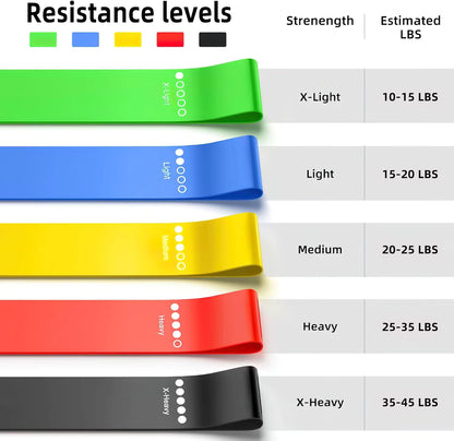Elastic Resistance Bands With A Bag For Men And Women 5-Pack